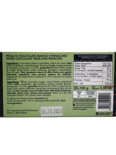 Petali di Cioccolato Bianco e Pistacchio