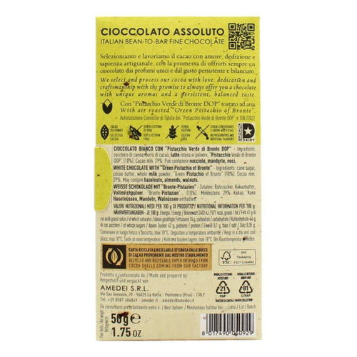 Tavoletta Cioccolato Bianco con Pistacchi