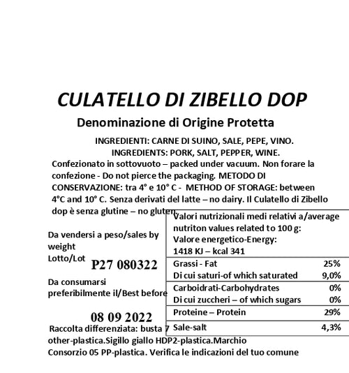 Culatello di Zibello Pronto da affettare