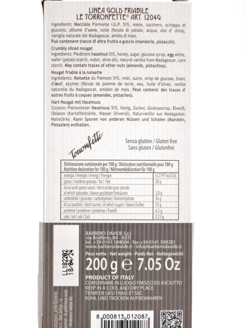 Torronfette Nocciole piemonte IGP