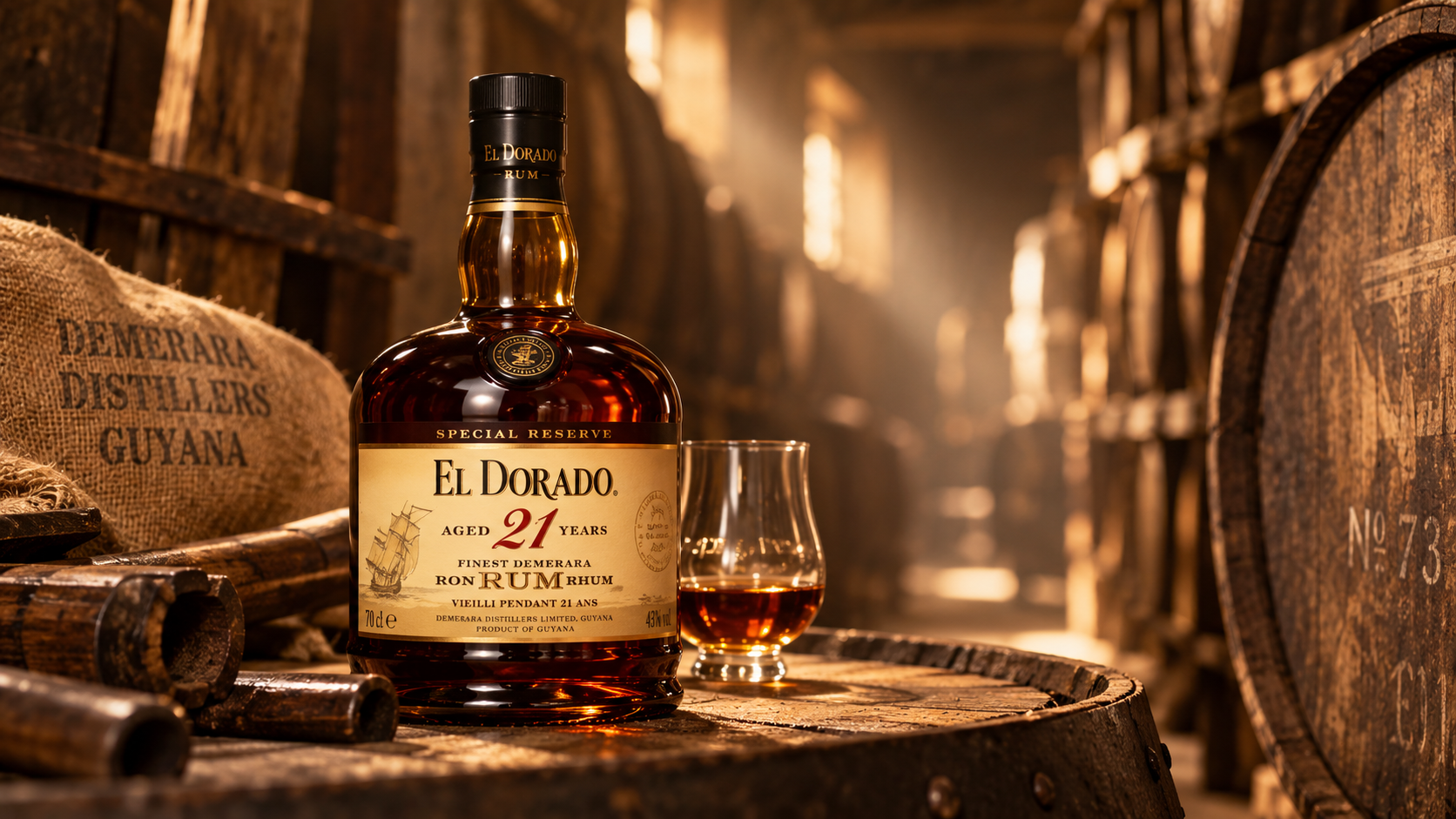 Rum della distilleria Demerara sul famoso fiume della Guyana