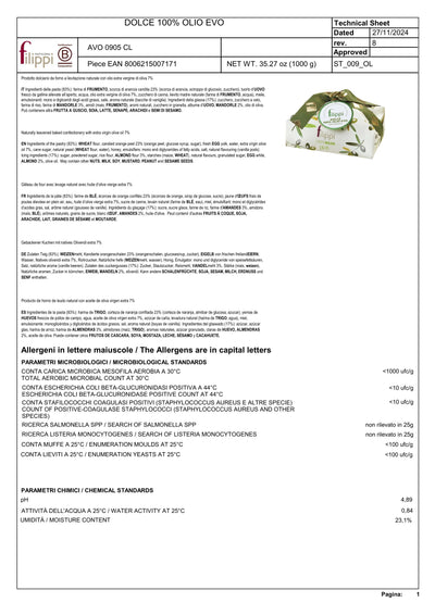 Dolce Pasquale con uvetta e canditi 100% Olio Extra Vergine d'Oliva 1 Kg
