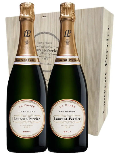 Astuccio in Legno Champagne Brut La Cuvèe 2 bottiglie Laurent Perrier