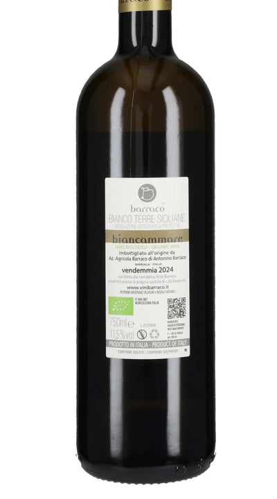 Biancammare Barraco – Vino Bianco Biologico dettaglio etichetta