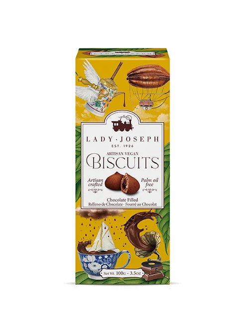 Dettaglio della confezione di Biscotti Ripieni al Cioccolato di Lady Joseph