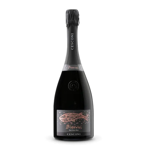 Bottiglia di Blauwal Rosé di Cesconi, spumante Trento DOC Extra Brut millesimato