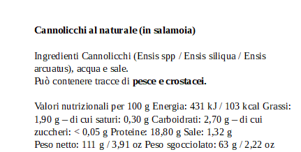 Cannolicchi al Naturale