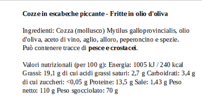 Cozze in Scapece Piccante