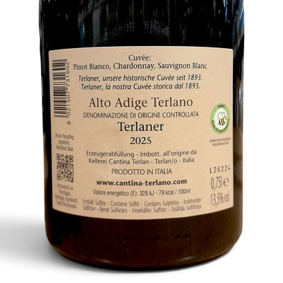 Etichetta di Terlaner Kellerei Terlan Alto Adige DOC 