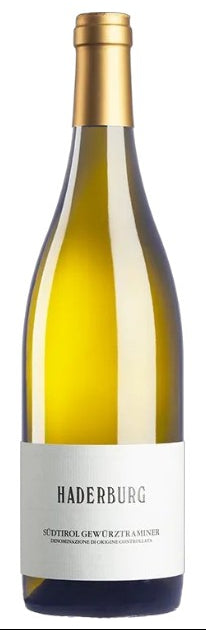 Bottiglia di vino bianco Gewürztraminer Mitterberg IGT altoatesino di Haderburg 