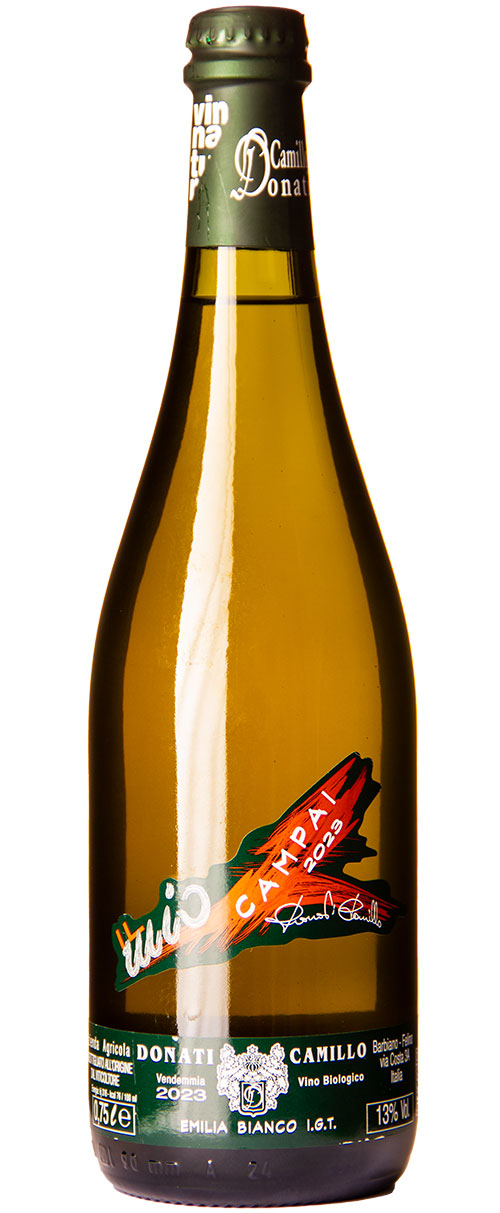 Bottiglia di vino bianco Kàmpai di Camillo Donati 