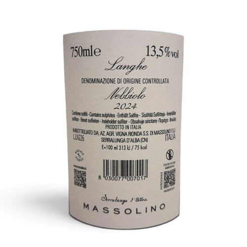 Etichetta di Langhe Nebbiolo DOC Massolino
