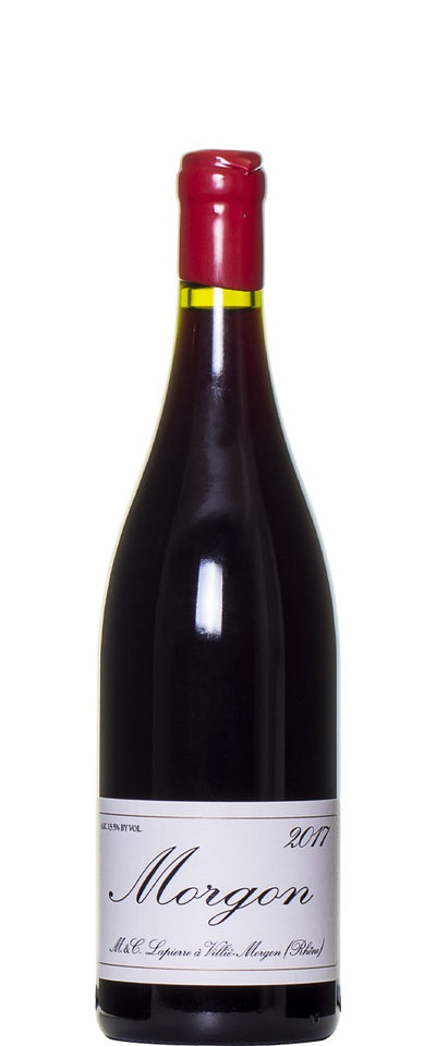 bottiglia di vino rosso Morgon di Marcel Lapierre, un Cru di Beaujolais da uve di Gamay