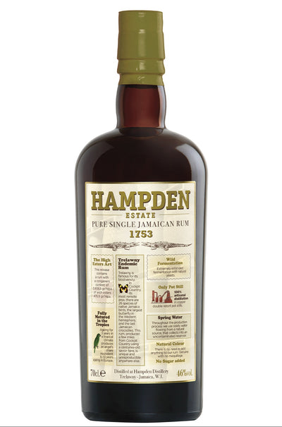 bottiglia di Rum 1759 Hampden non filtrato, senza coloranti