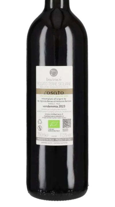 Rosammare Barraco – Rosato Nero d'Avola Siciliano Biologico dettaglio etichetta