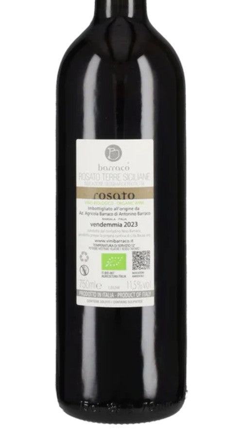 Rosammare Barraco – Rosato Nero d'Avola Siciliano Biologico dettaglio etichetta