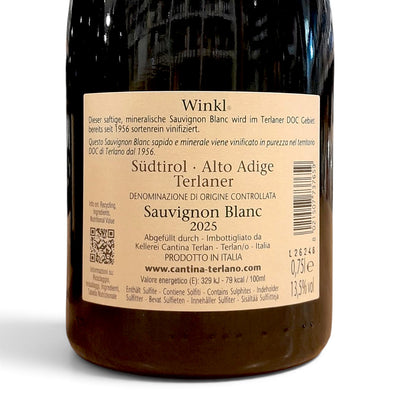 Etichetta di Sauvignon Winkl Cantina Terlano Alto Adige