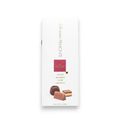 Selezione Piemonte Domori – Cremini, Giandujotti e Tartufi al Cioccolato in astuccio in cartoncino da regalo