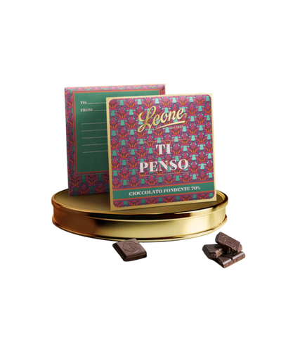 Tavoletta di Cioccolato Fondente con Biglietto di Auguri