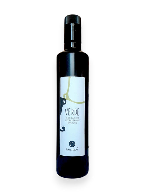 Bottiglia di Olio Extravergine di Oliva Siciliano Biologico dell'azienda agricola Barraco