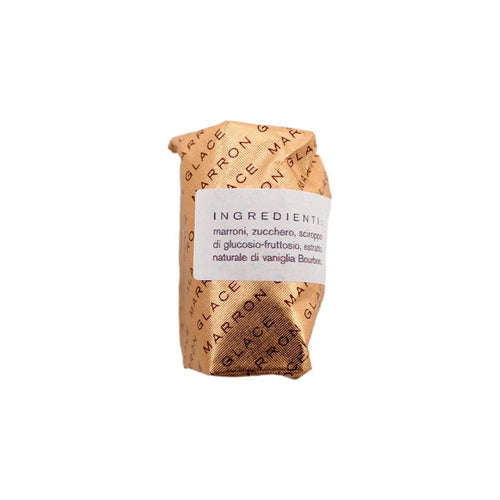 Etichetta originale Agrimontana con ingredienti dei marrons glacés