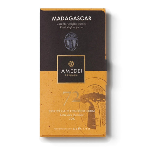 Tavoletta Amedei Madagascar, cioccolato fondente monorigine 72% da 50 g