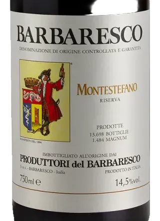 Etichetta di Barbaresco Montestefano Produttori del Barbaresco