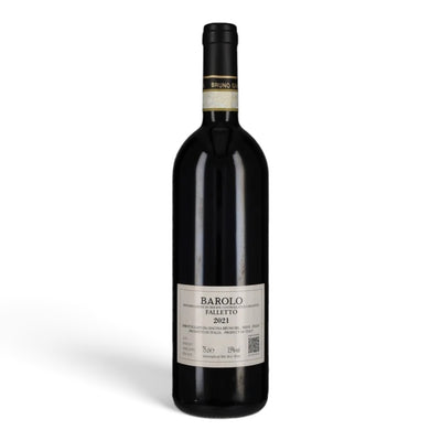 Dettaglio etichetta Barolo Falletto Bruno Giacosa, grande vino rosso piemontese da Nebbiolo