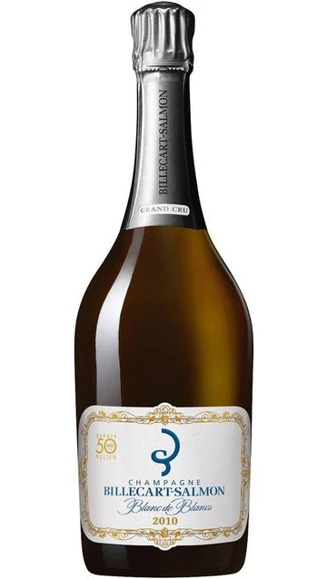 Bottiglia Billecart-Salmon Blanc de Blancs 50 Ans Velier con etichetta celebrativa