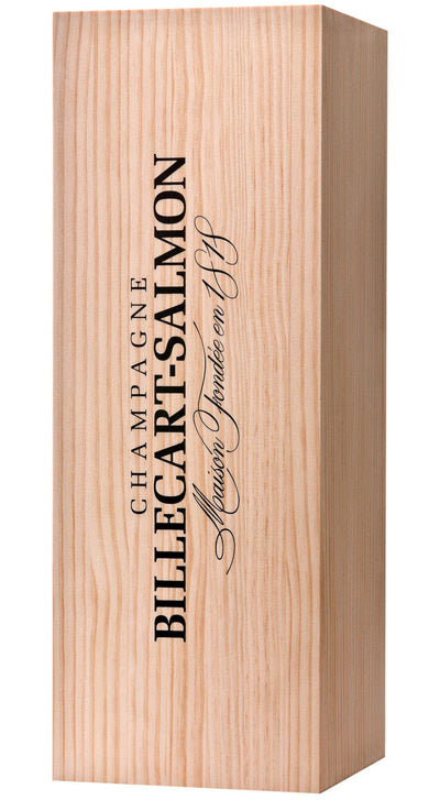 Dettaglio della cassetta in legno dello Champagne Billecart-Salmon Le Réserve Magnum