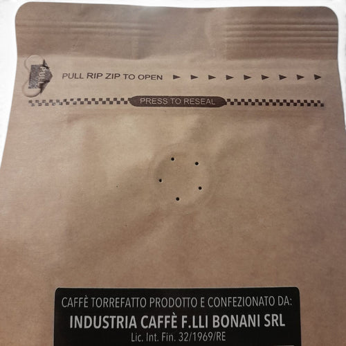 Confezione richiudibile con valvola Caffè Bonani