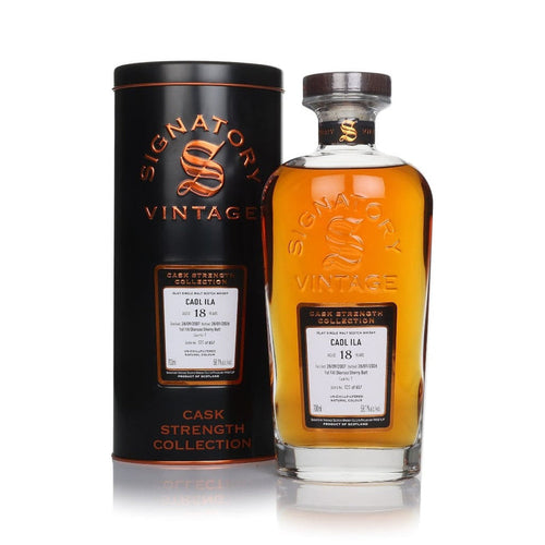 Caol Ila 18 anni Signatory Vintage Oloroso Sherry Cask, bottiglia da 70 cl con astuccio