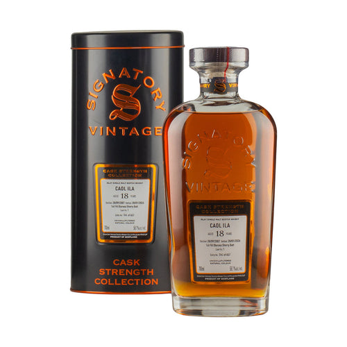Caol Ila 18 anni Signatory Vintage, seconda fotografia della bottiglia da 70 cl con astuccio