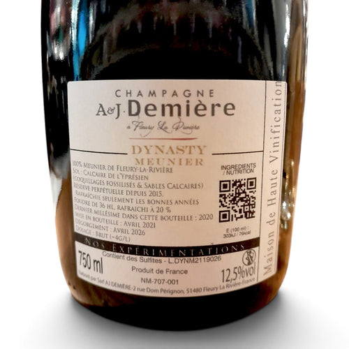 Etichetta Champagne Dynasty Meunier A&J Demière
