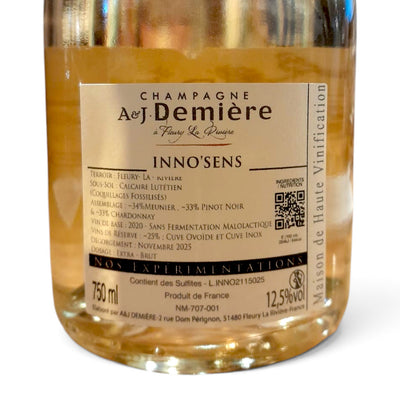 Etichetta Champagne Inno'Sens Extra Brut A&J Demière