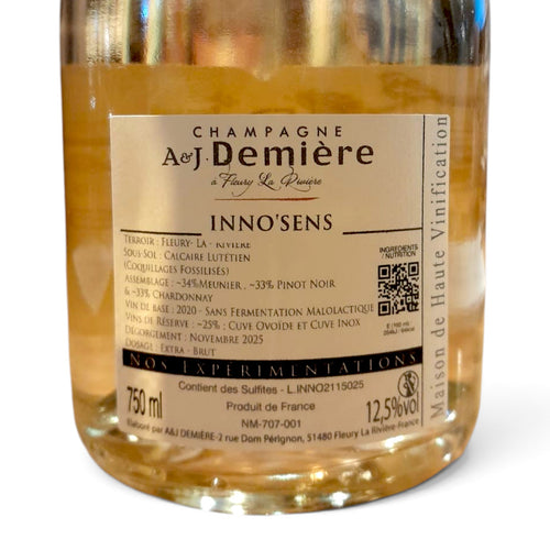 Etichetta Champagne Inno'Sens Extra Brut A&J Demière