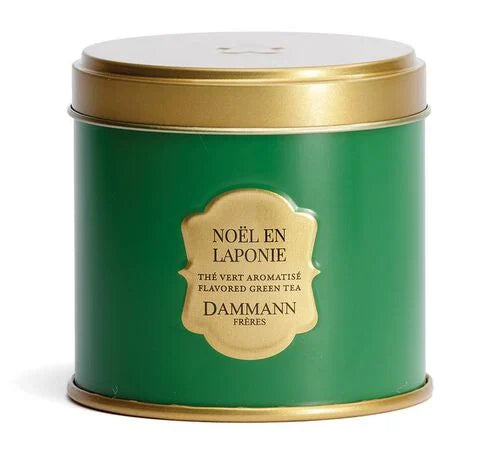 Miscela sfusa di tè verde Natale in Lapponia con cannella e bacche rosa