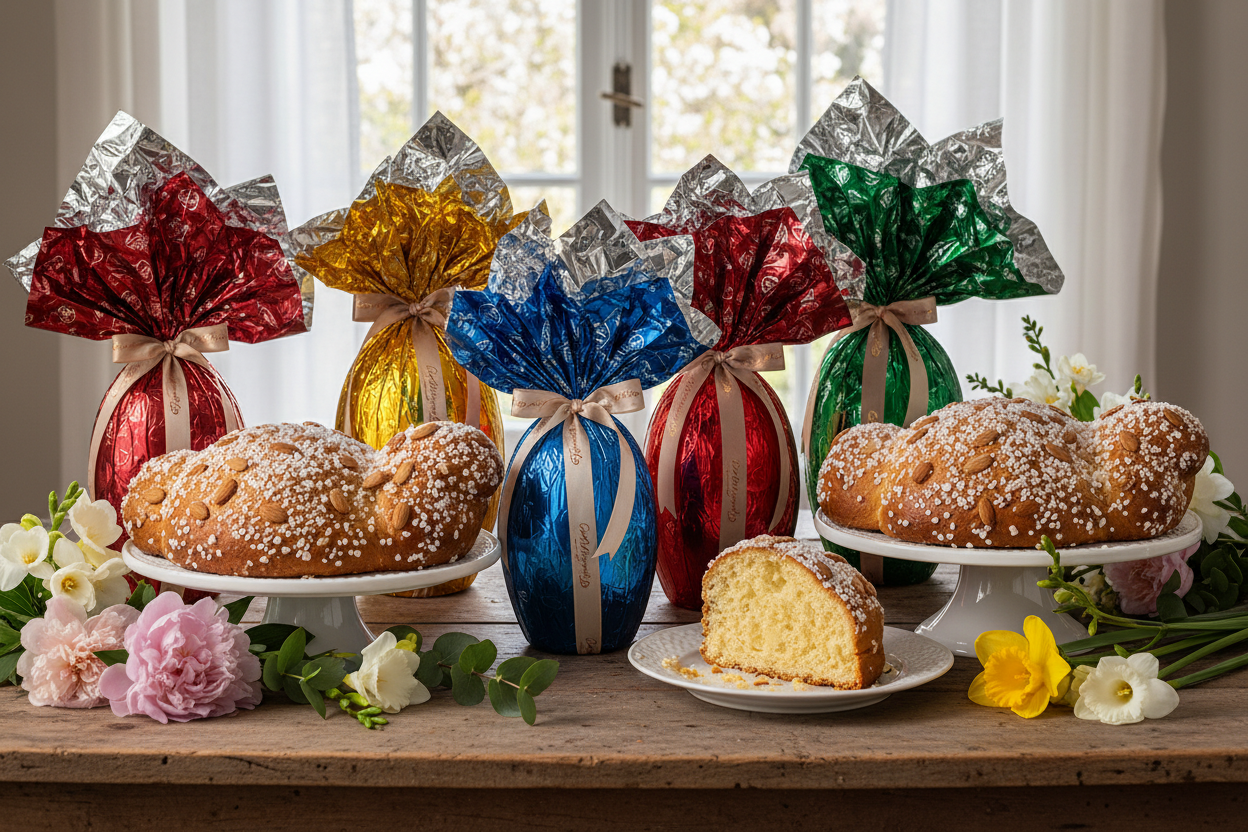 Dolci di Pasqua: Colombe artigianali e uova di Pasqua