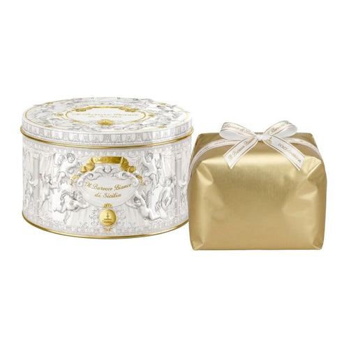 Latta decorativa del panettone Il Barocco Bianco di Sicilia Fiasconaro Dolce&Gabbana da 1 kg