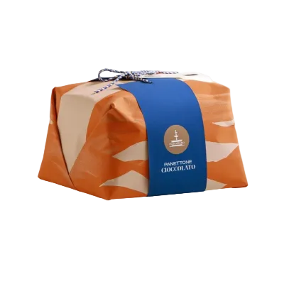 Panettone al cioccolato Fiasconaro da 1 kg nella confezione incartata a mano