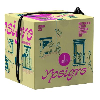 Confezione Ypsigro del panettone Fiasconaro Mango e Cioccolato al Passion Fruit da 750 g