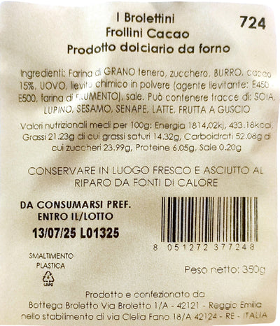 Biscotti Brolettini al Cacao