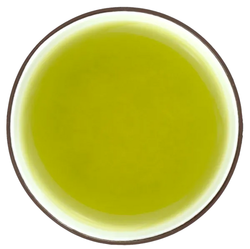 Infusione in tazza di te verde giapponese Kukicha Kabuse biologico