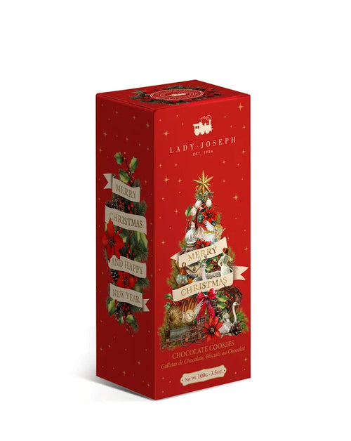 Biscotti di Natale al cioccolato Lady Joseph 96 g in confezione rossa natalizia