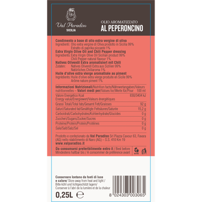 Olio Extravergine d'Oliva al Peperoncino