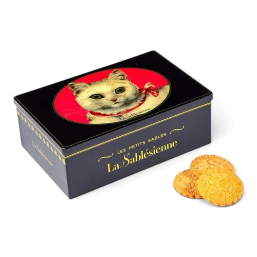 Petit Sablé al cioccolato La Sablésienne scatola Gatto Bianco 250 g