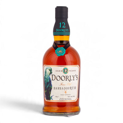 Dettaglio bottiglia Doorly's 12 anni Barbados Rum