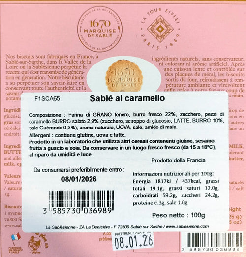 Biscotti al Caramello Salato Etui Tour Eiffel