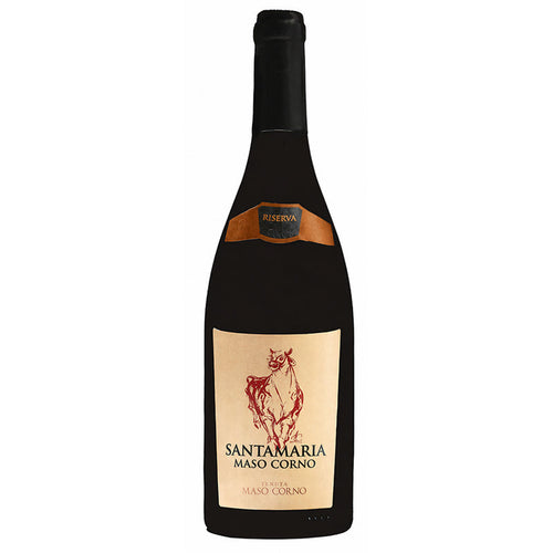 Santa Maria Pinot Nero Riserva Tenuta Maso Corno, bottiglia da 75 cl su sfondo bianco