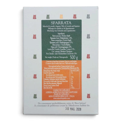 Ingredienti e valori nutrizionali Sfarrata Casino di Caprafico